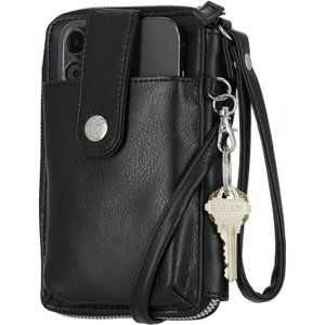 RFID Blocking Crossbody Wallet Bag for Women, Compact Travel-Size Cell Phone Bag